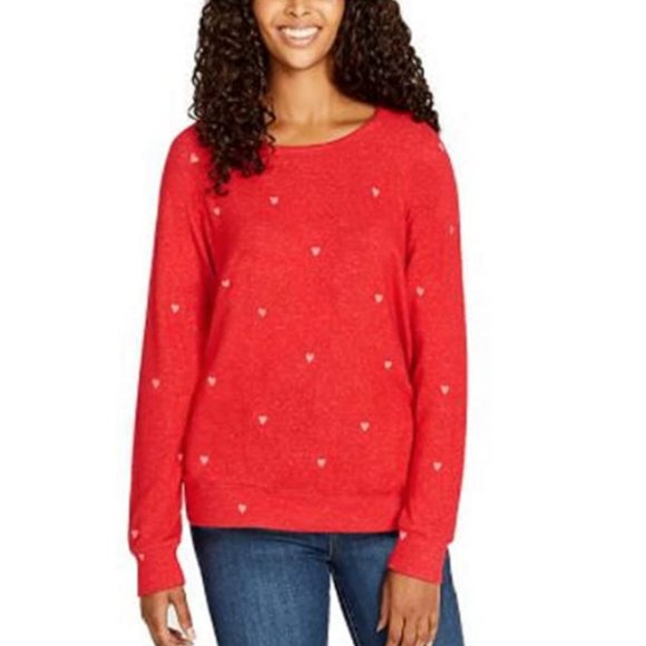 NWT Buffalo Ladies’ Cozy Long Sleeve Hearts Top M - Picture 1 of 5